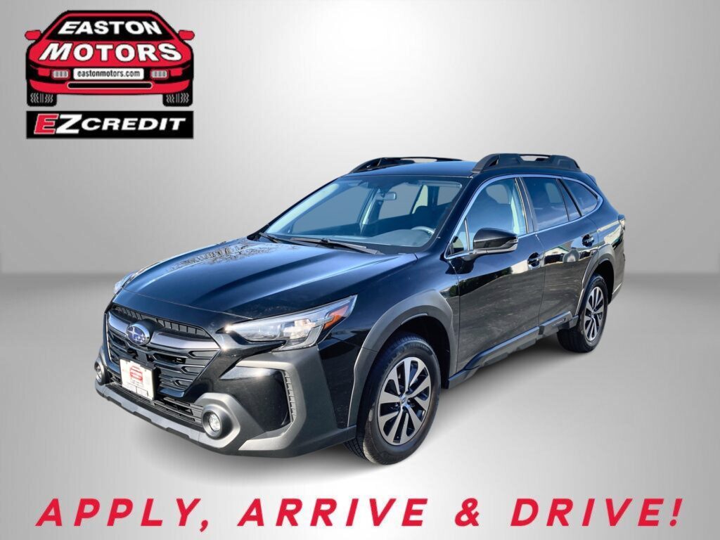Blue SUV with EZ Credit logo on a gray backdrop and the words 'APPLY, ARRIVE & DRIVE!' at the bottom.