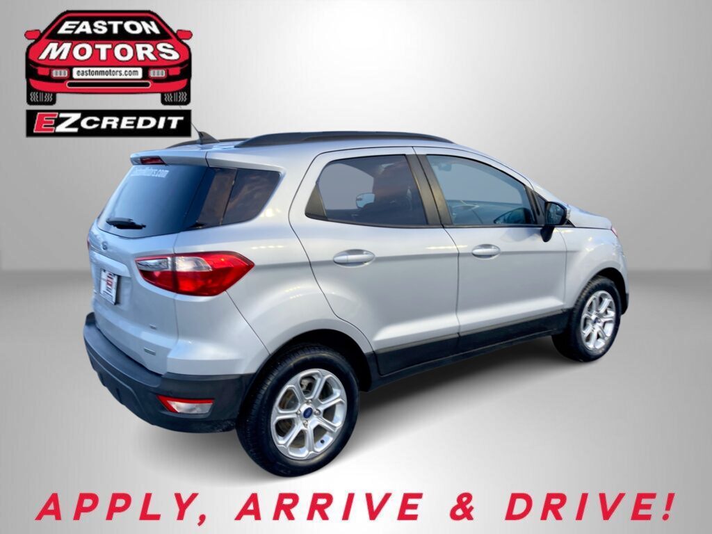 Grey background car dealership banner showing a silver SUV with Easton Motors EZ Credit logo on the left and the slogan 'APPLY, ARRIVE & DRIVE!' at the bottom