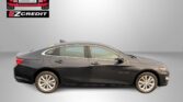 Side view of a dark gray sedan with an EZ Credit logo in the top left and 'APPLY, ARRIVE & DRIVE!' slogan at the bottom.
