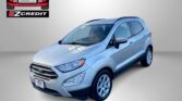 Blue SUV is angled in a showroom-like setting with an Easton Motors EZ Credit logo nearby and the slogan 'APPLY, ARRIVE & DRIVE!' beneath.