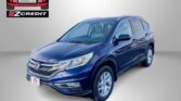 Blue Honda SUV angled in a showroom with Easton Motors logo on a gray background and the slogan 'APPLY, ARRIVE & DRIVE!' visible at bottom