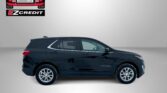 Black Chevrolet Equinox SUV with Easton Motors EzCredit logo in top left and 'APPLY, ARRIVE & DRIVE!' slogan below.