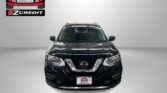 Front view of a black Nissan SUV in a studio with the Easton Motors logo on the left and the 'APPLY, ARRIVE & DRIVE!' slogan along the bottom.