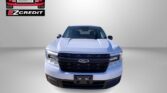 Front view of a white Ford pickup truck on a light backdrop, with Easton Motors and EZCredit logos in the top left and 'APPLY, ARRIVE & DRIVE!' at the bottom.