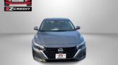 Front view of a gray Nissan car with Easton Motors logo in the top-left corner and 'APPLY, ARRIVE & DRIVE!' slogan at the bottom.