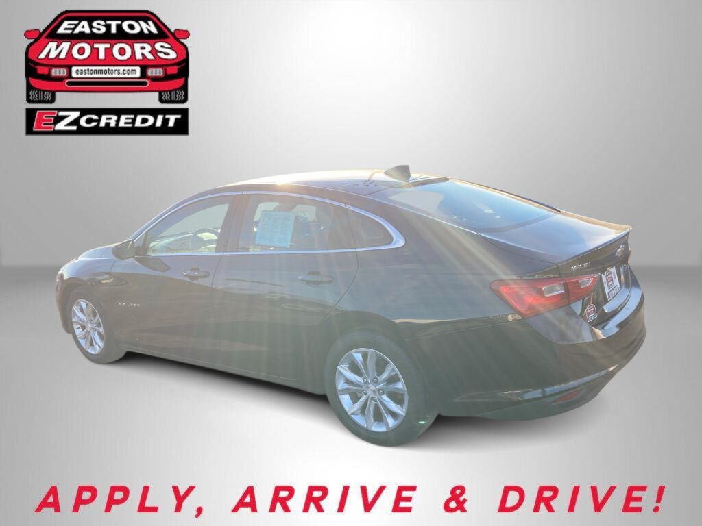 Banner featuring Easton Motors logo and a blue sedan with the promotional slogan 'APPLY, ARRIVE & DRIVE!'