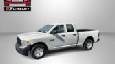 White RAM 1500 pickup truck shown in a studio setting with the Easton Motors logo in the top left and 'APPLY, ARRIVE & DRIVE!' text at the bottom.